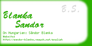 blanka sandor business card